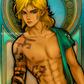 Zelda &amp; Link in Art Nouveau style