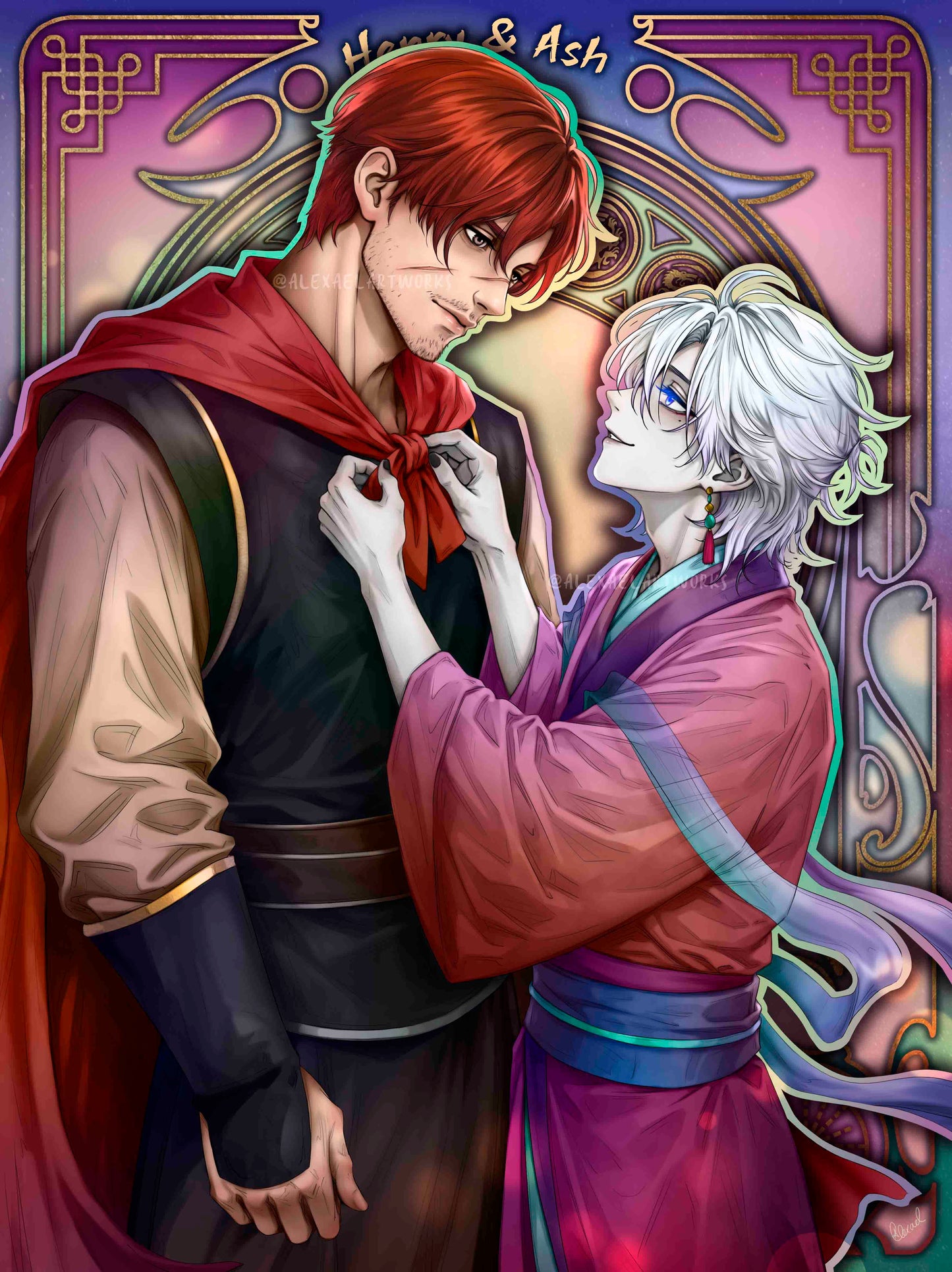 Henry & Ash Mulan outfits in Art Nouveau style