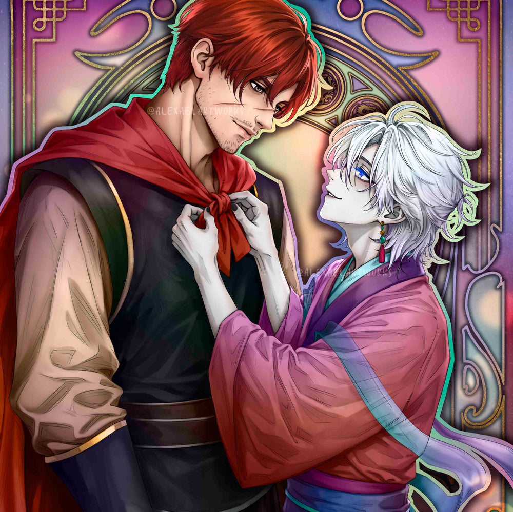 Henry & Ash Mulan outfits in Art Nouveau style