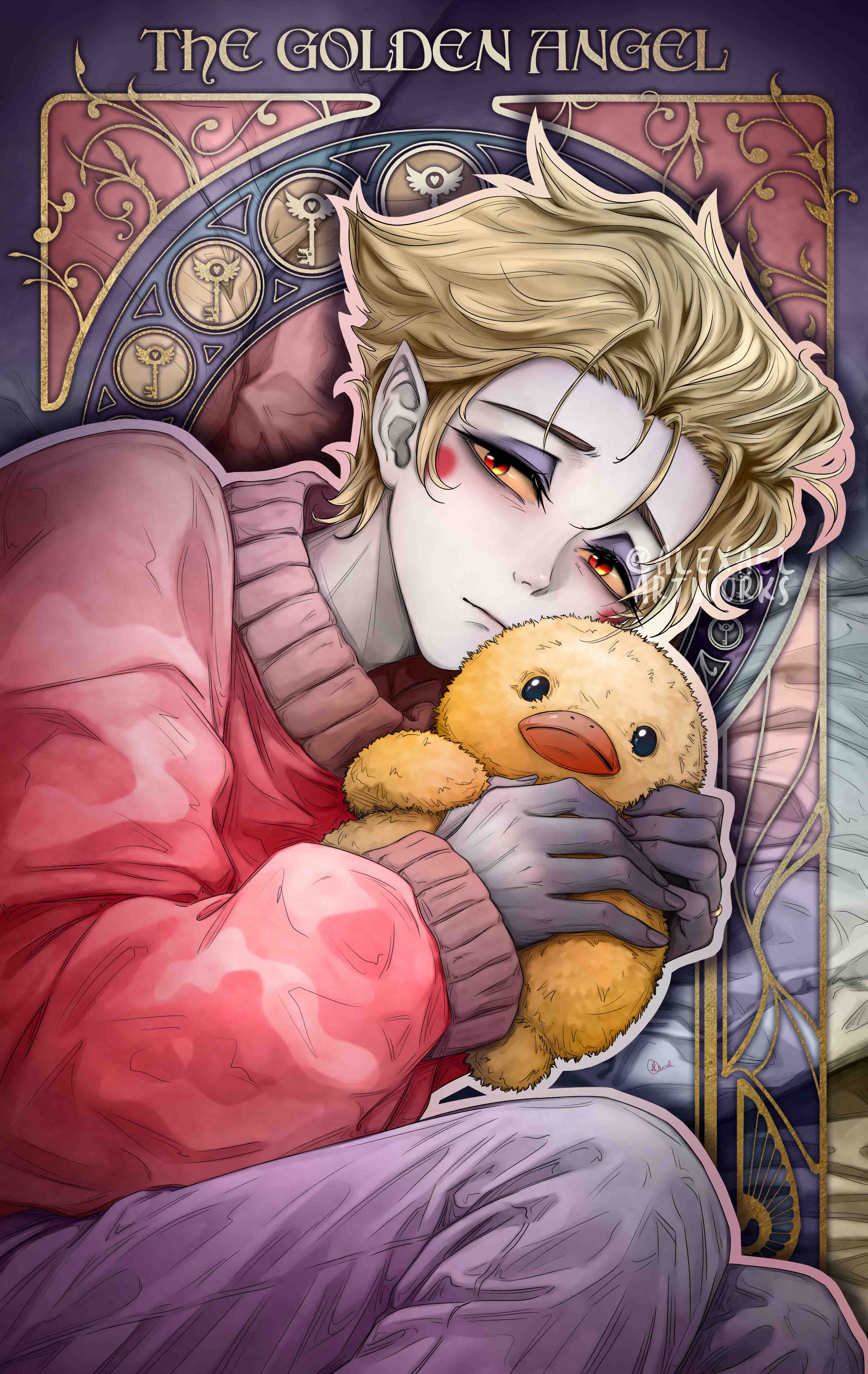 Lucifer in pajamas in Art Nouveau style – Alexael Artworks