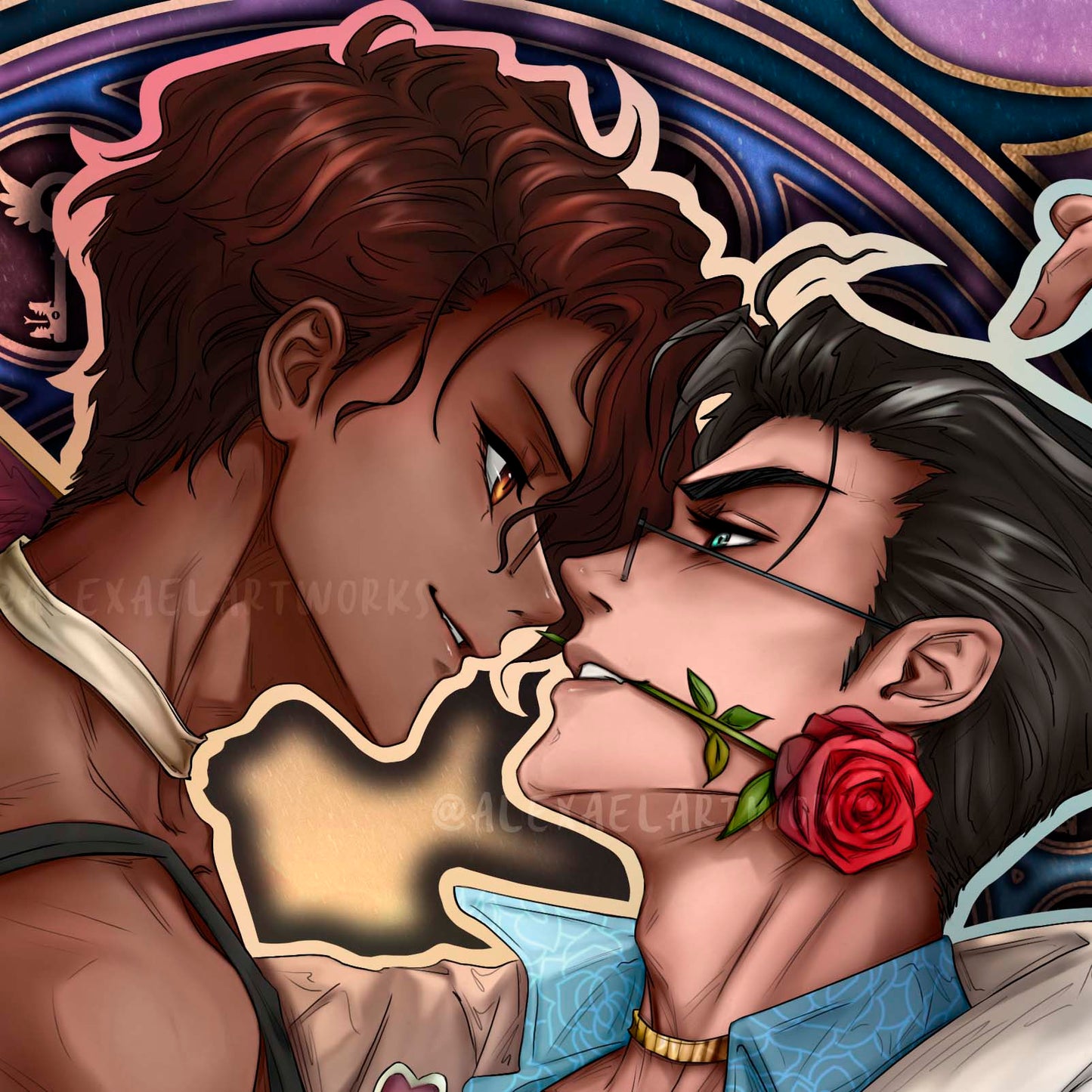 Alastor & Vincent Valentine’s Outfit in Art Nouveau style
