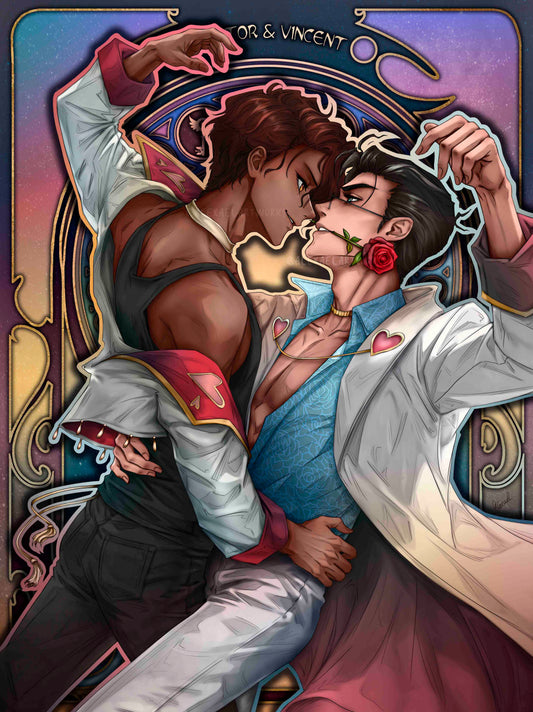 Alastor & Vincent Valentine’s Outfit in Art Nouveau style