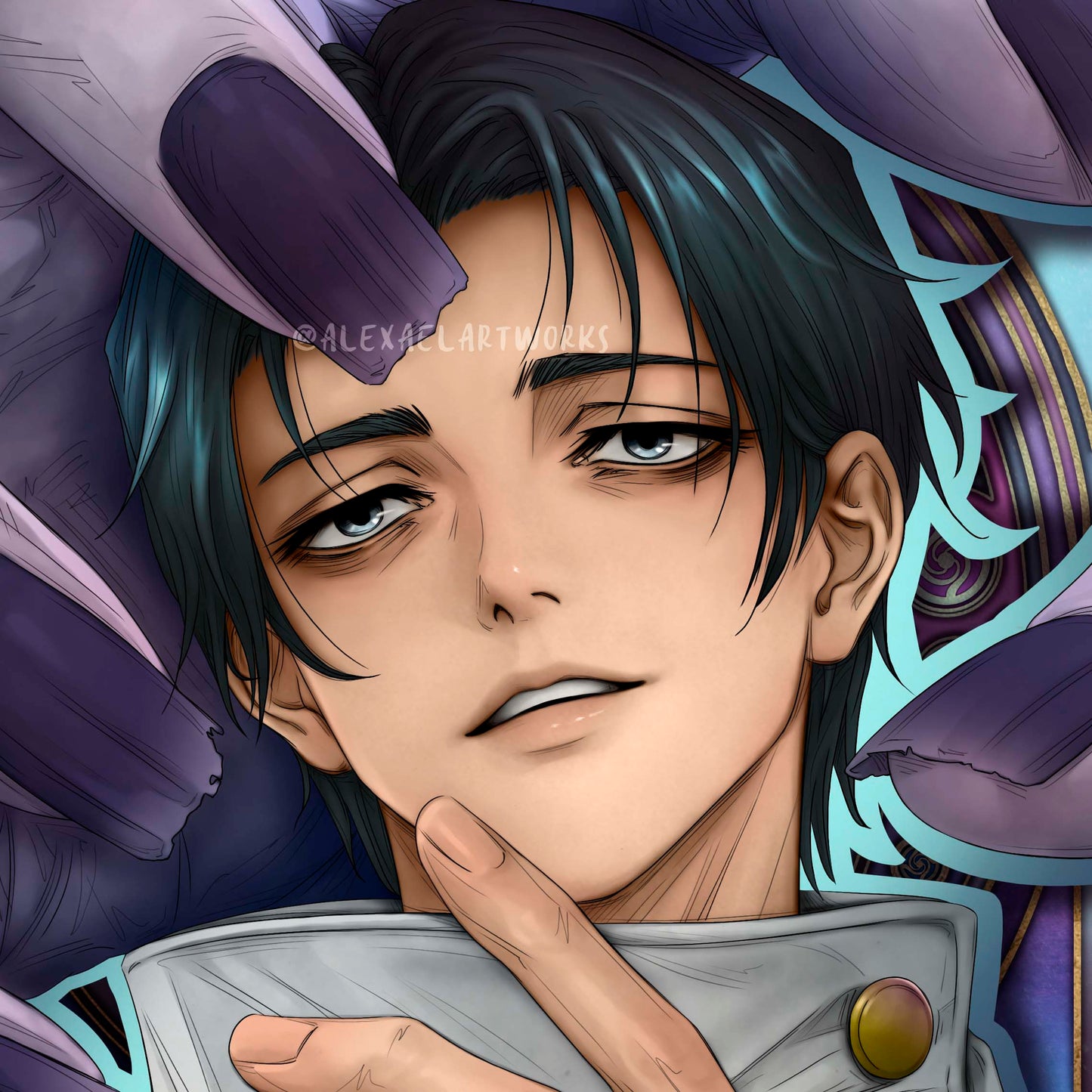 Yuta Okkotsu in Art Nouveau style