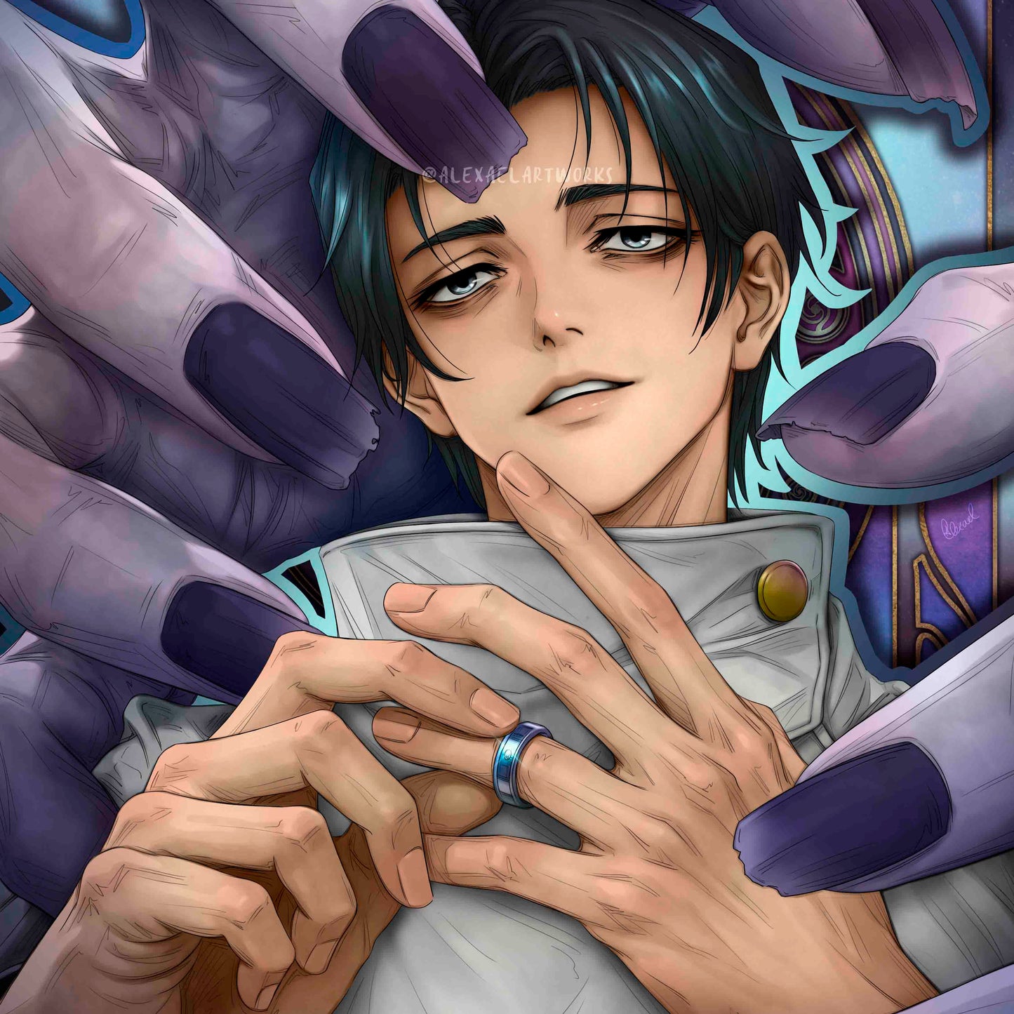 Yuta Okkotsu in Art Nouveau style