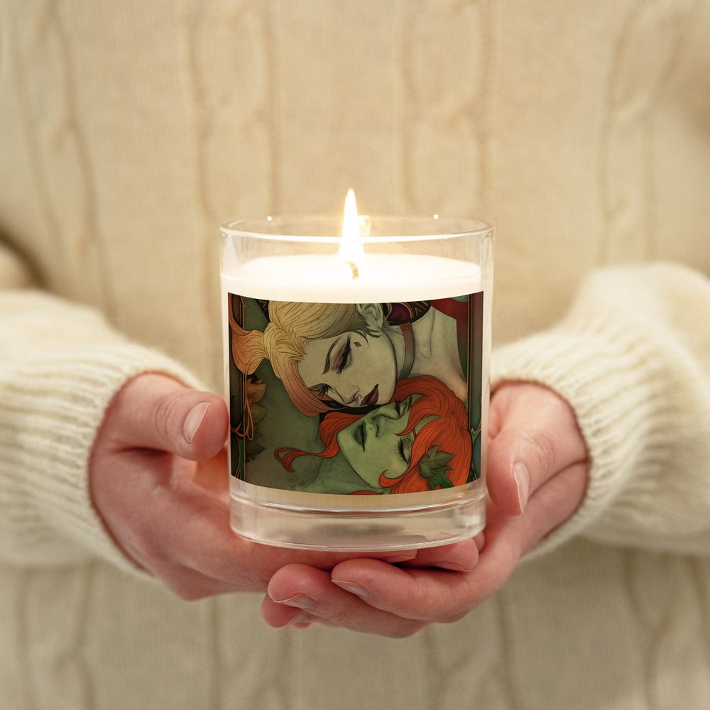 Harley Quinn & Poison Ivy 🕯️ Glass jar soy wax candle
