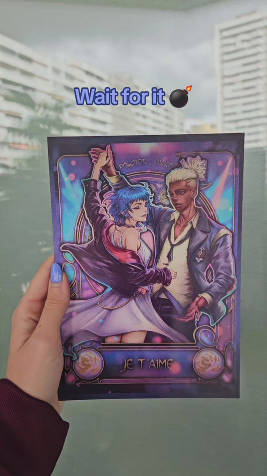 HOLOGRAPHIC Pow-Pow Ekko & Jinx in Art Nouveau style