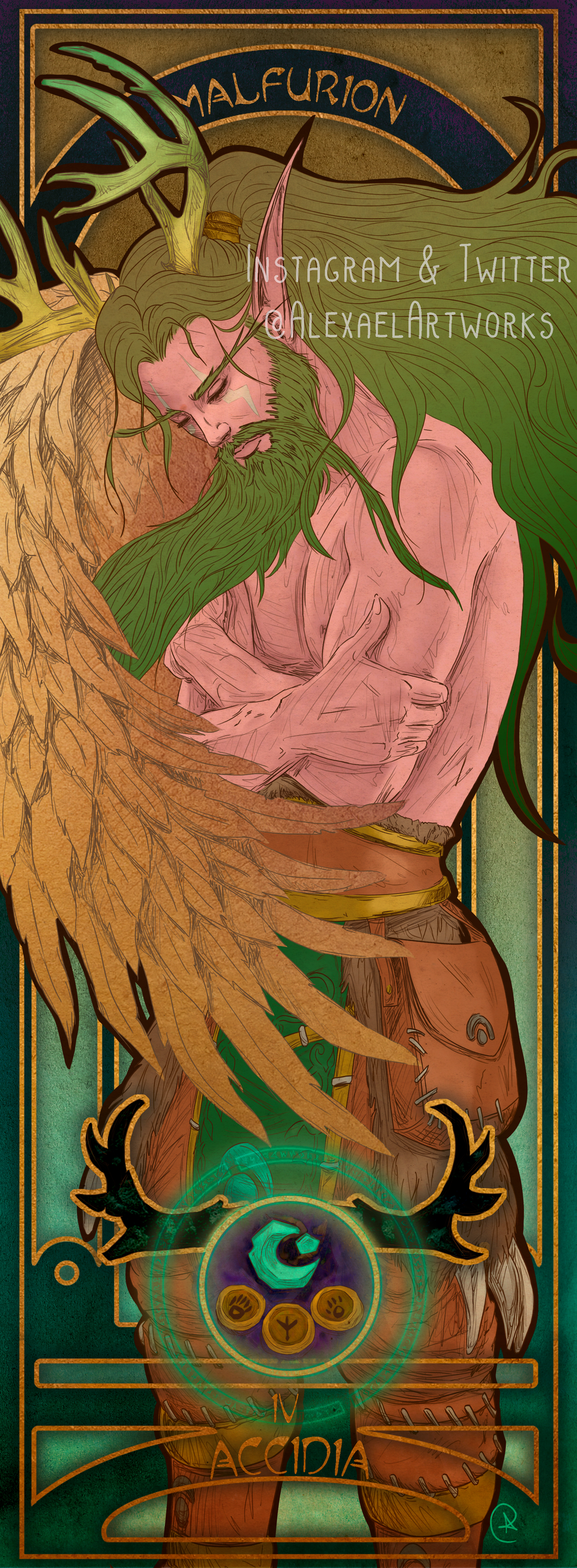 Malfurion in Art Nouveau style