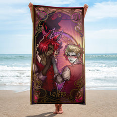 Alastor & Lucifer Tarot Card 🏖️ Hellish Towels 🔥 Infernal Towels