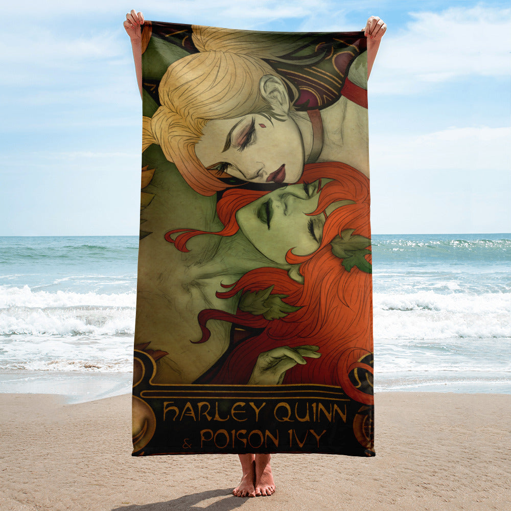 Harley Quinn & Poison Ivy 🏖️ Fanart Towels ♥️ Toallas Fanart