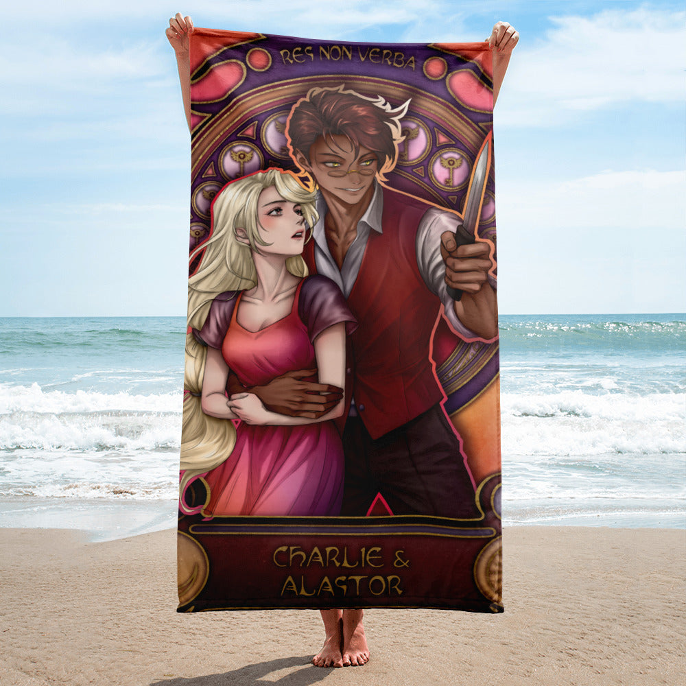 Human Alastor & Human Charlie 🏖️ Hellish Towels 🔥 Toallas Infernales