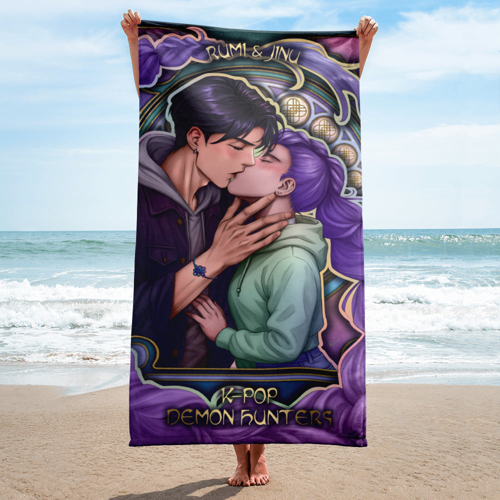 Rumi & Jinu Kiss 🏖️ Fanart Towels ♥️ Toallas Fanart
