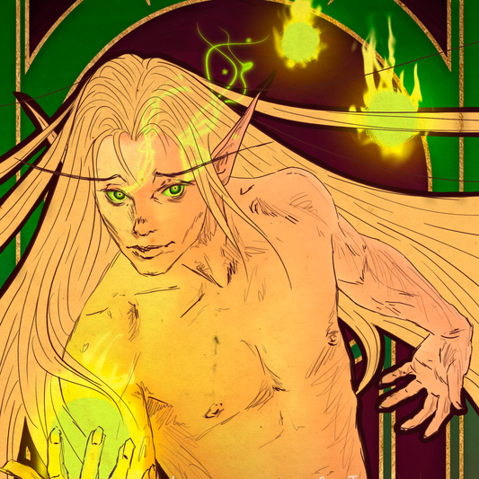 Kael'Thas in Art Nouveau style