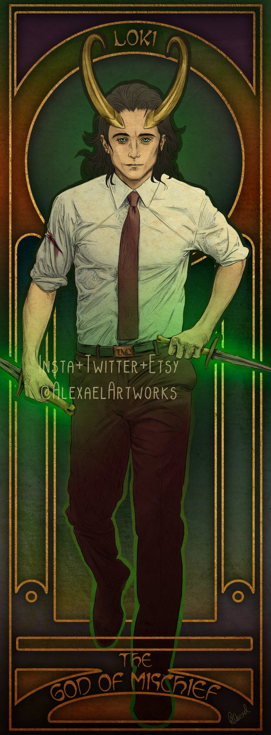 Loki in Art Nouveau style