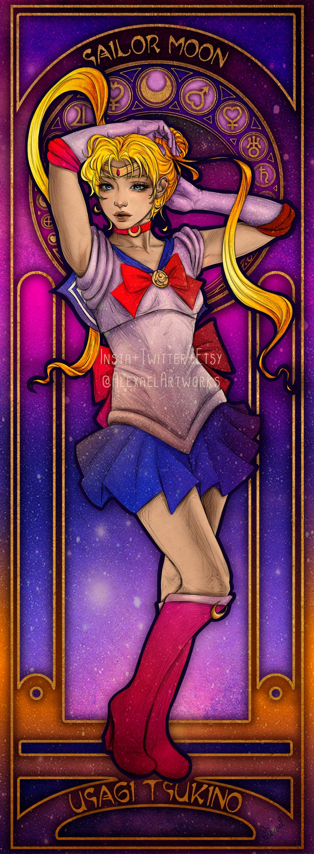 Bunny in Art Nouveau style