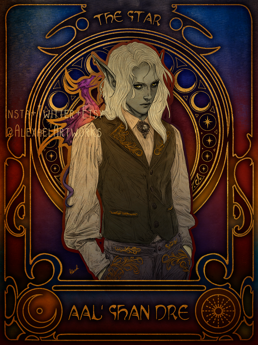 Aal'shan Dre half body in Art Nouveau style