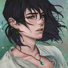 Howl (detailed close-up portrait)