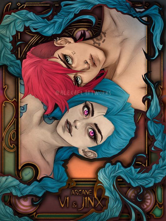 Vi &amp; Jinx in Art Nouveau style