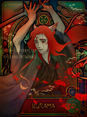 Kurama in Art Nouveau style