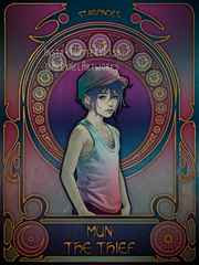 Mun in Art Nouveau style