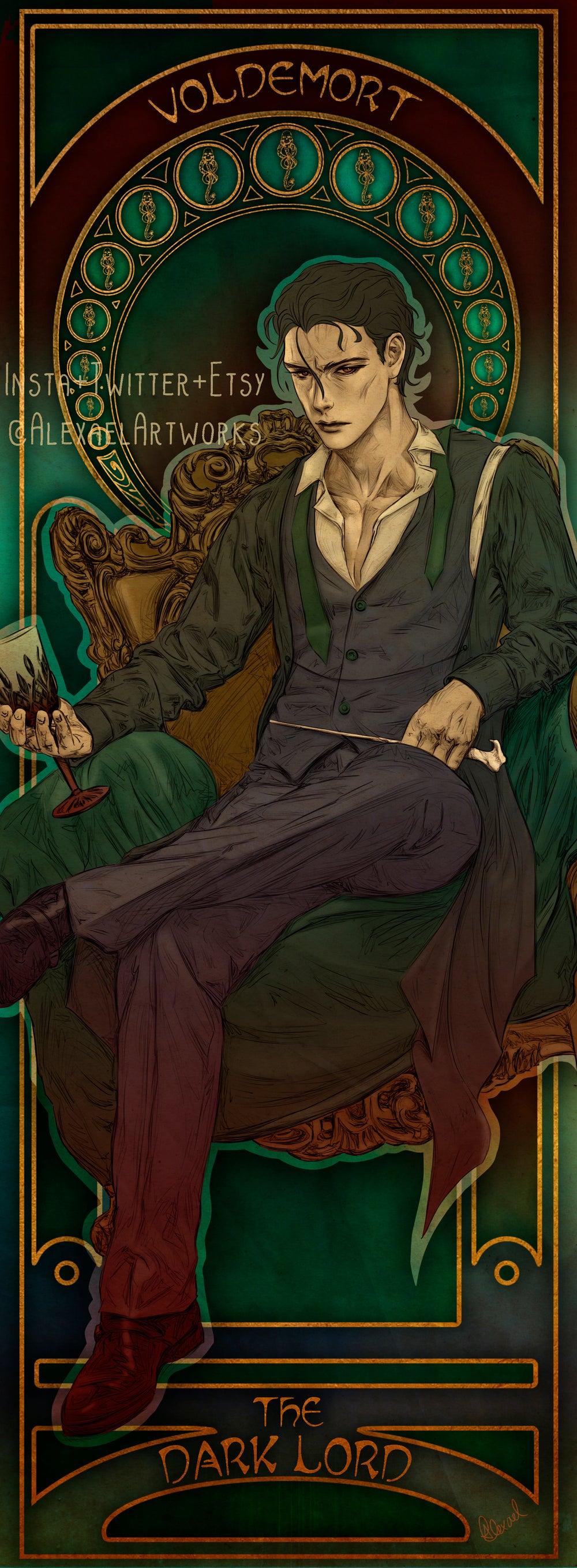 Voldemort in Art Nouveau style