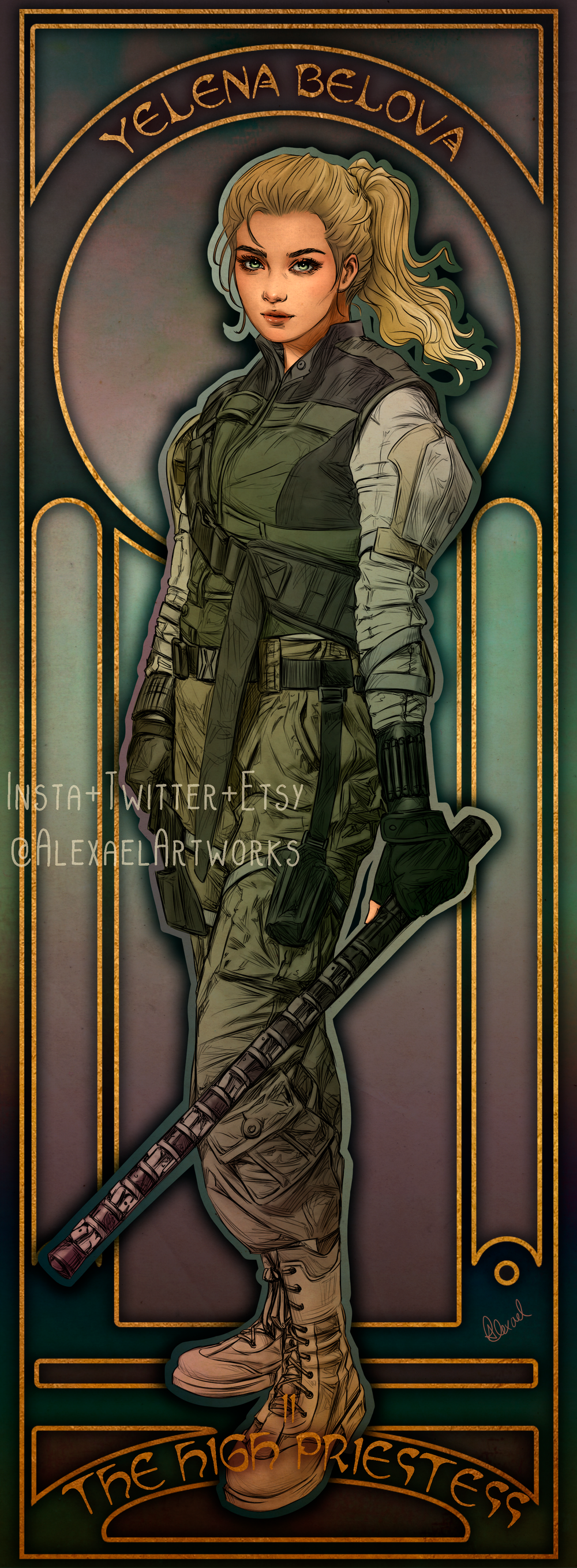 Yelena in Art Nouveau style