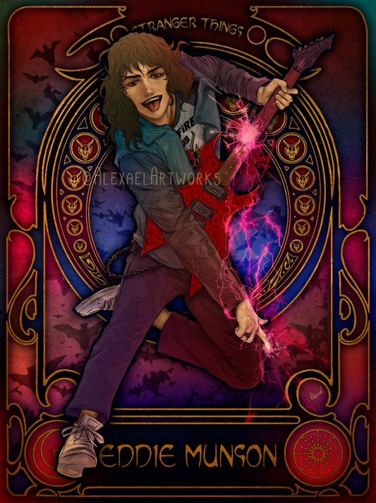 Eddie Munson in Art Nouveau style