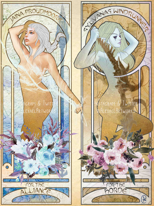 Jaina &amp; Sylvanas in Art Nouveau style