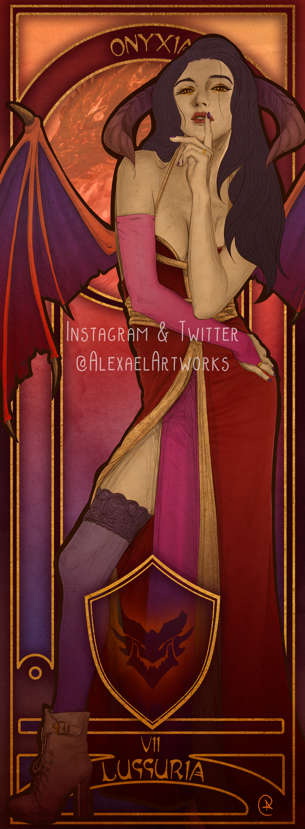 Onyxia in Art Nouveau style