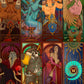 Deck of World of Warcraft 7 deadly sins cards in Art Nouveau style