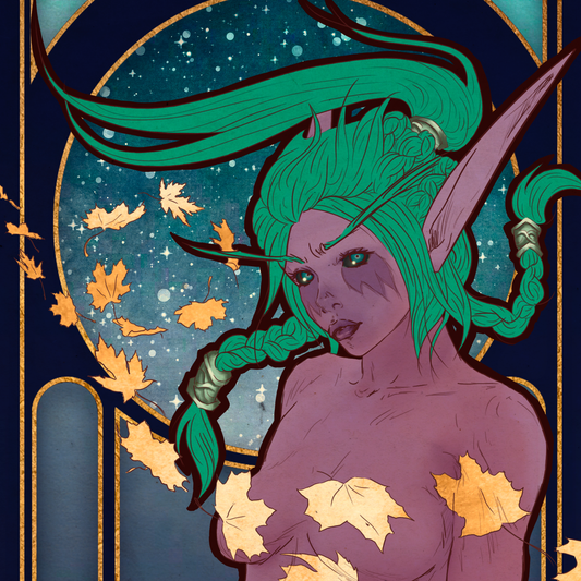 Tyrande in Art Nouveau style