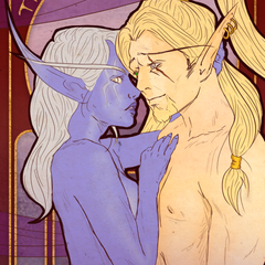 Thalyssra & Lor'Themar in Art Nouveau style