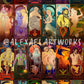 Deck of World of Warcraft tarot cards in Art Nouveau style