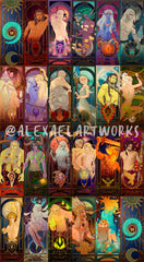 22 World of Warcraft tarot cards in Art Nouveau style